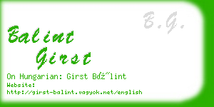 balint girst business card